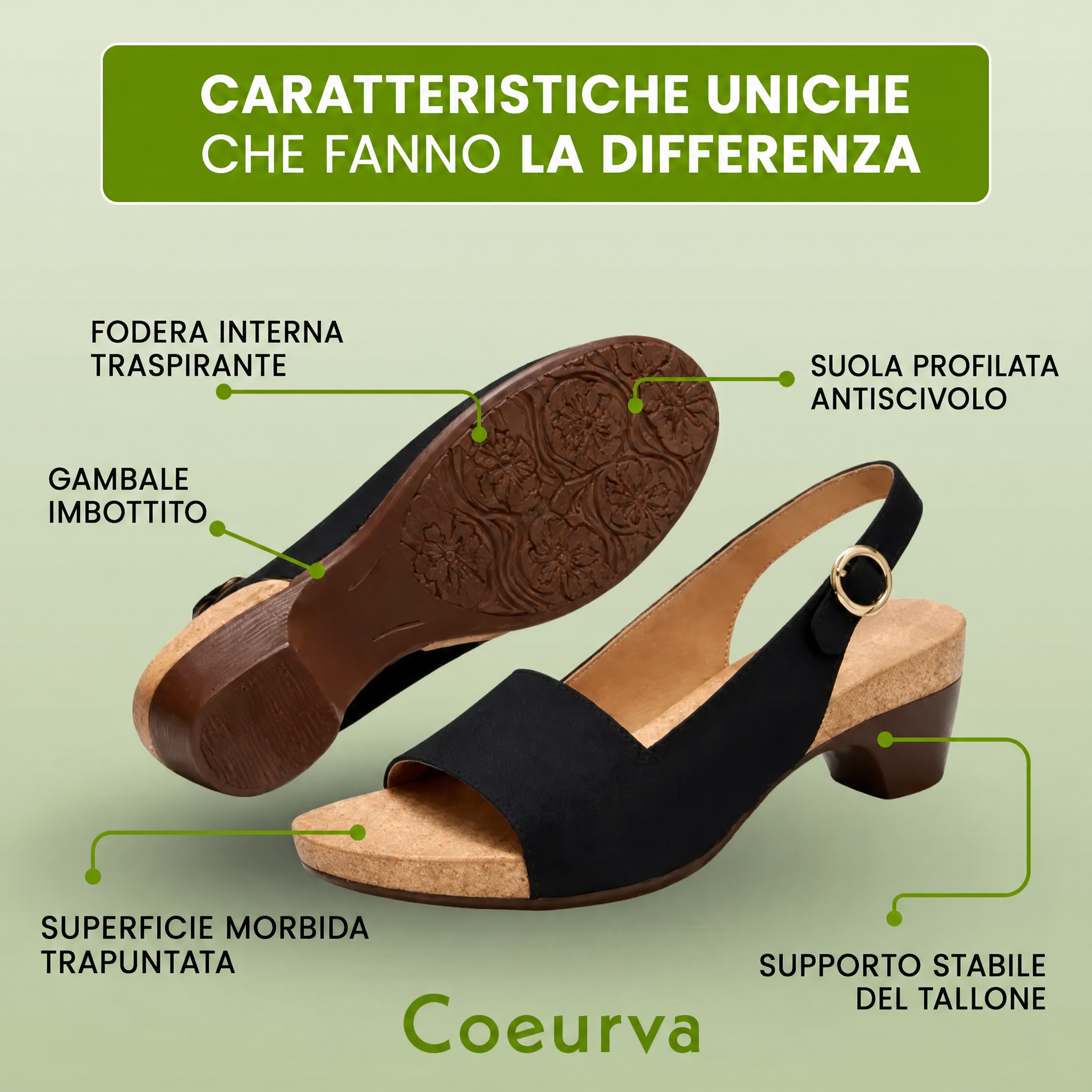 Sandali comodi Coeurva con suola antiscivolo – massimo comfort · modello originale