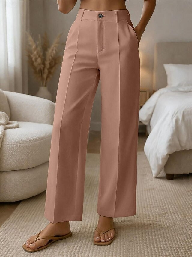 ✨ Pantaloni da donna comodi a vita alta e gamba larga – taglio elegante per una silhouette slanciata e un look quotidiano 💖
