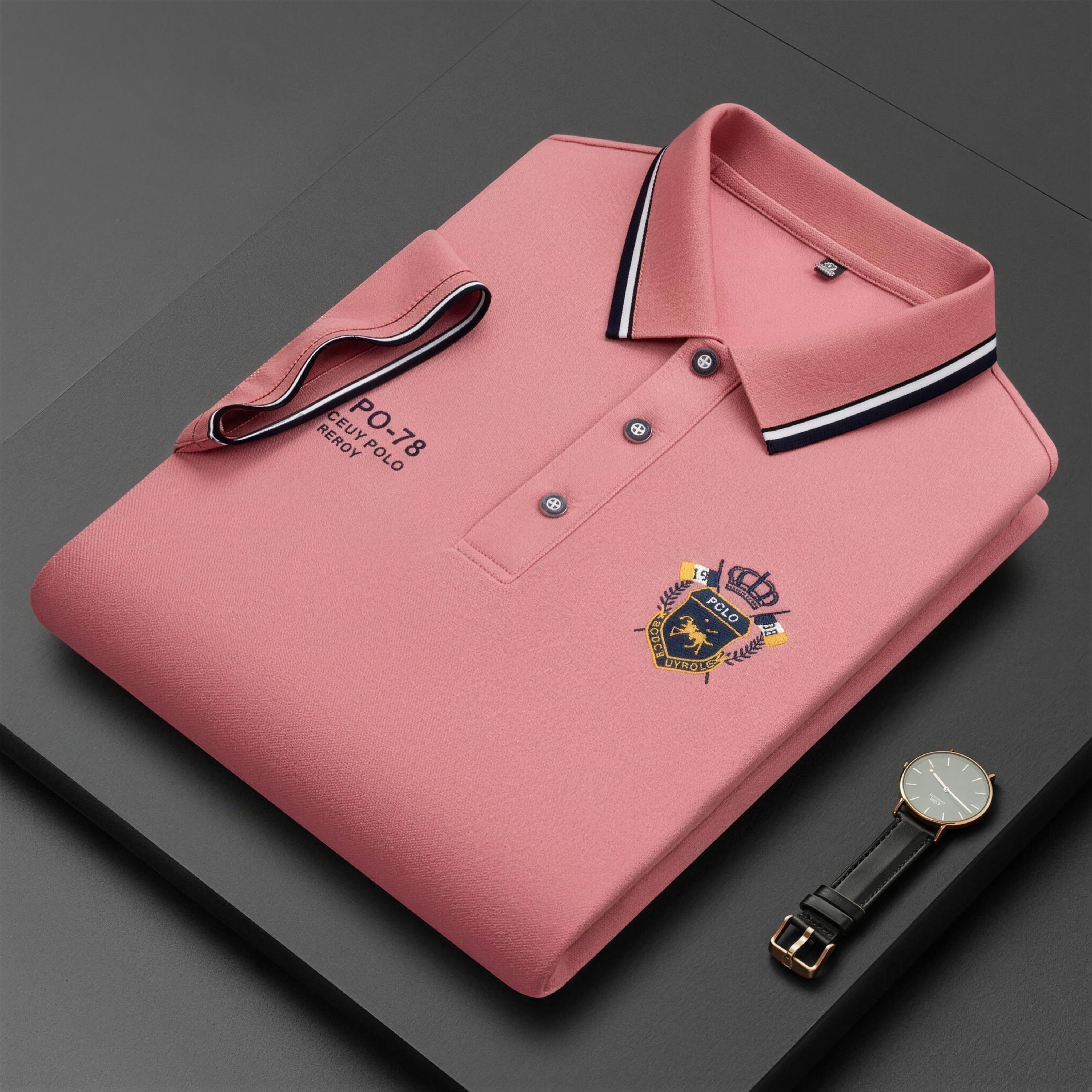 Polo da uomo comoda – traspirante, non fa sudare, non stringe, comfort per tutto il giorno per anziani-AQY