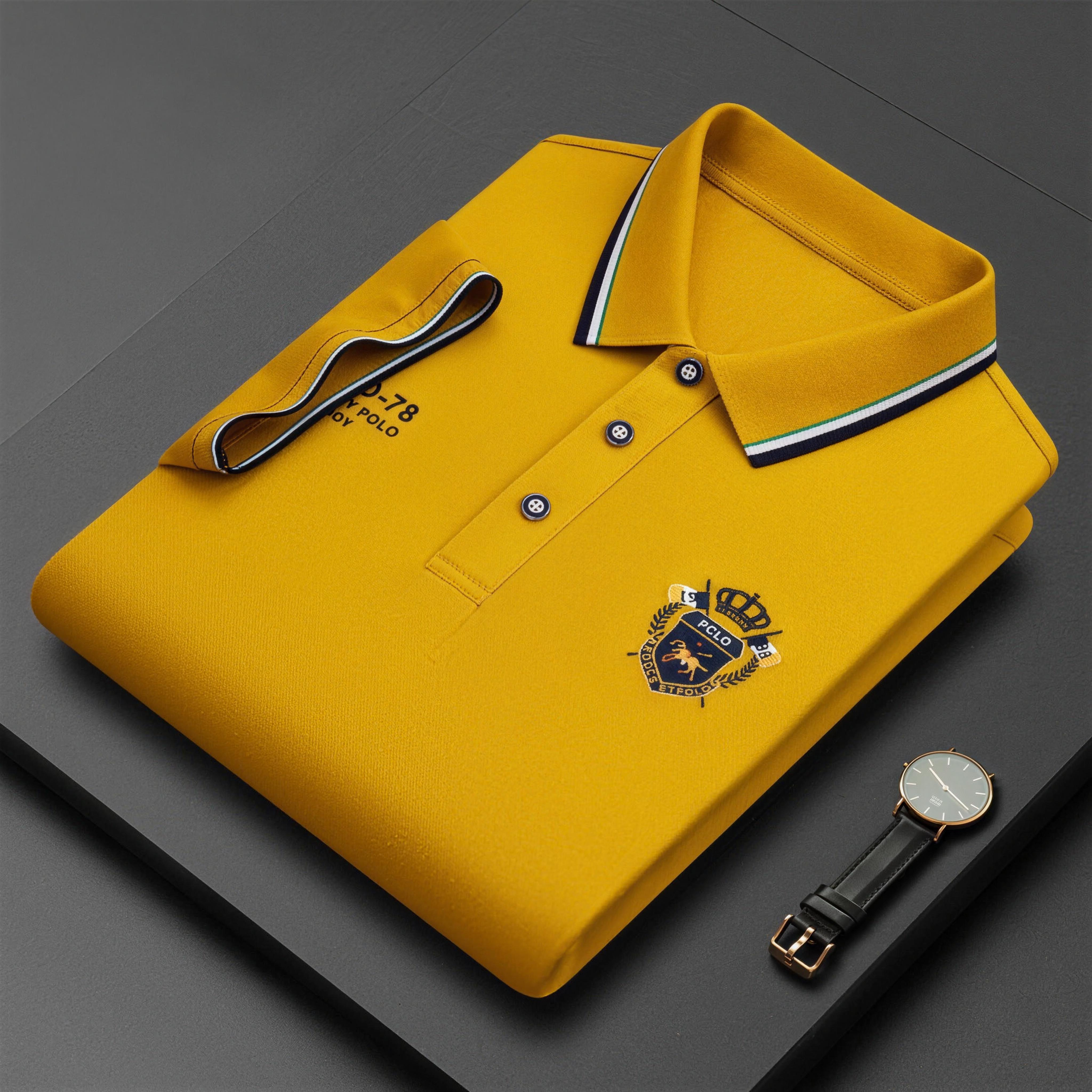 Polo da uomo comoda – traspirante, non fa sudare, non stringe, comfort per tutto il giorno per anziani-AQY