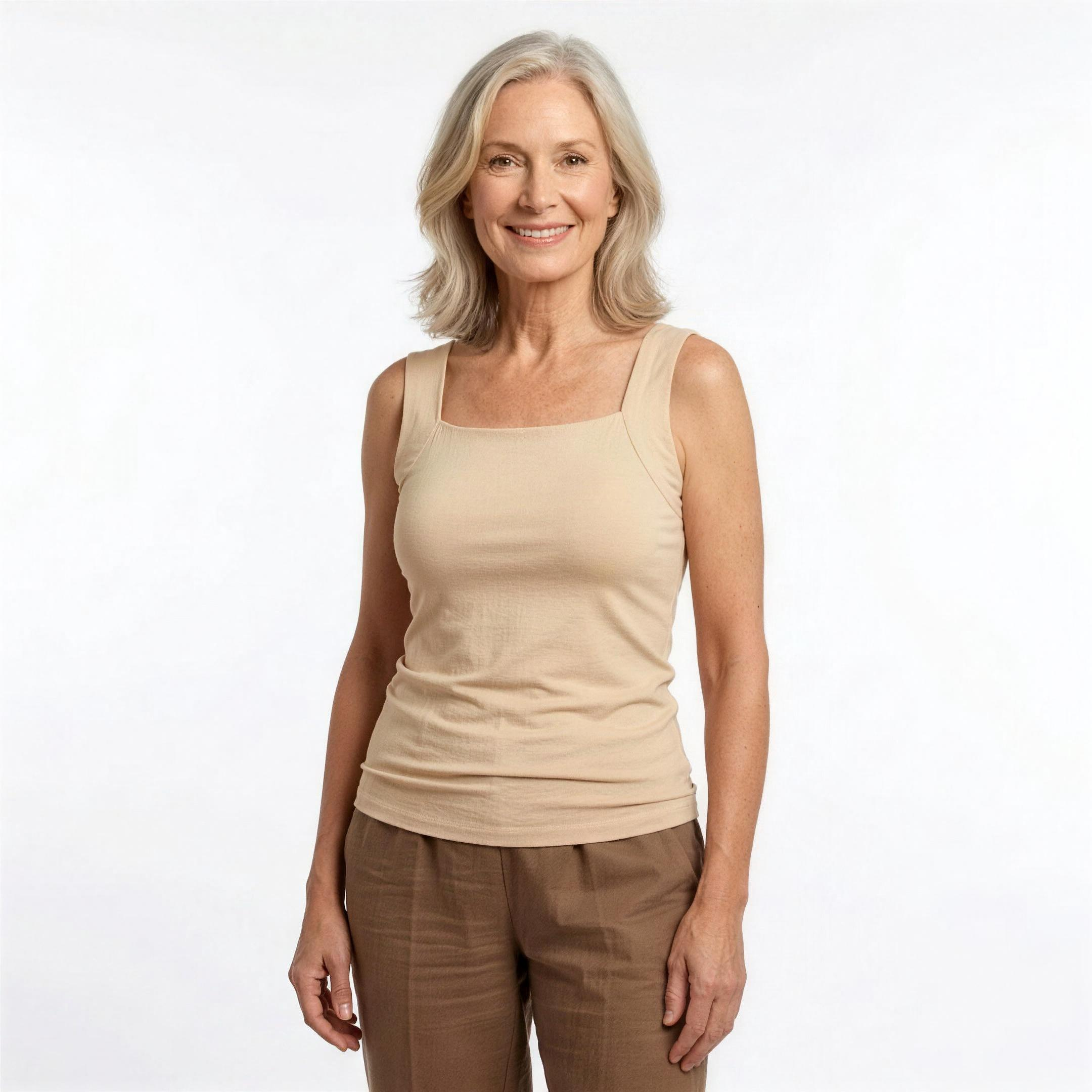 ✨ Top smanicato donna modellante con reggiseno integrato – comfort per tutto il giorno senza bisogno del reggiseno 👚 (🔥 Sconto del 50% solo per un periodo limitato)