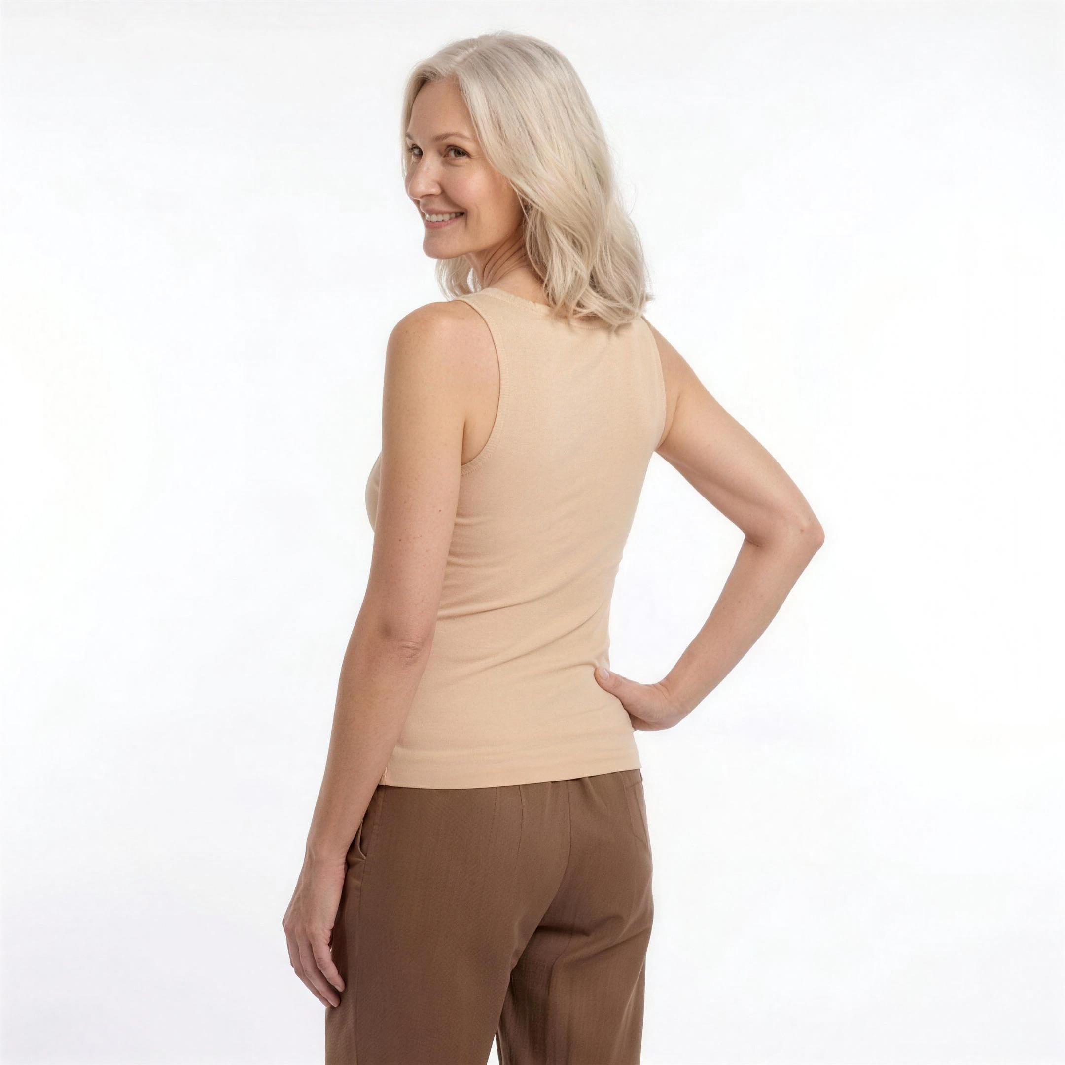 ✨ Top smanicato donna modellante con reggiseno integrato – comfort per tutto il giorno senza bisogno del reggiseno 👚 (🔥 Sconto del 50% solo per un periodo limitato)