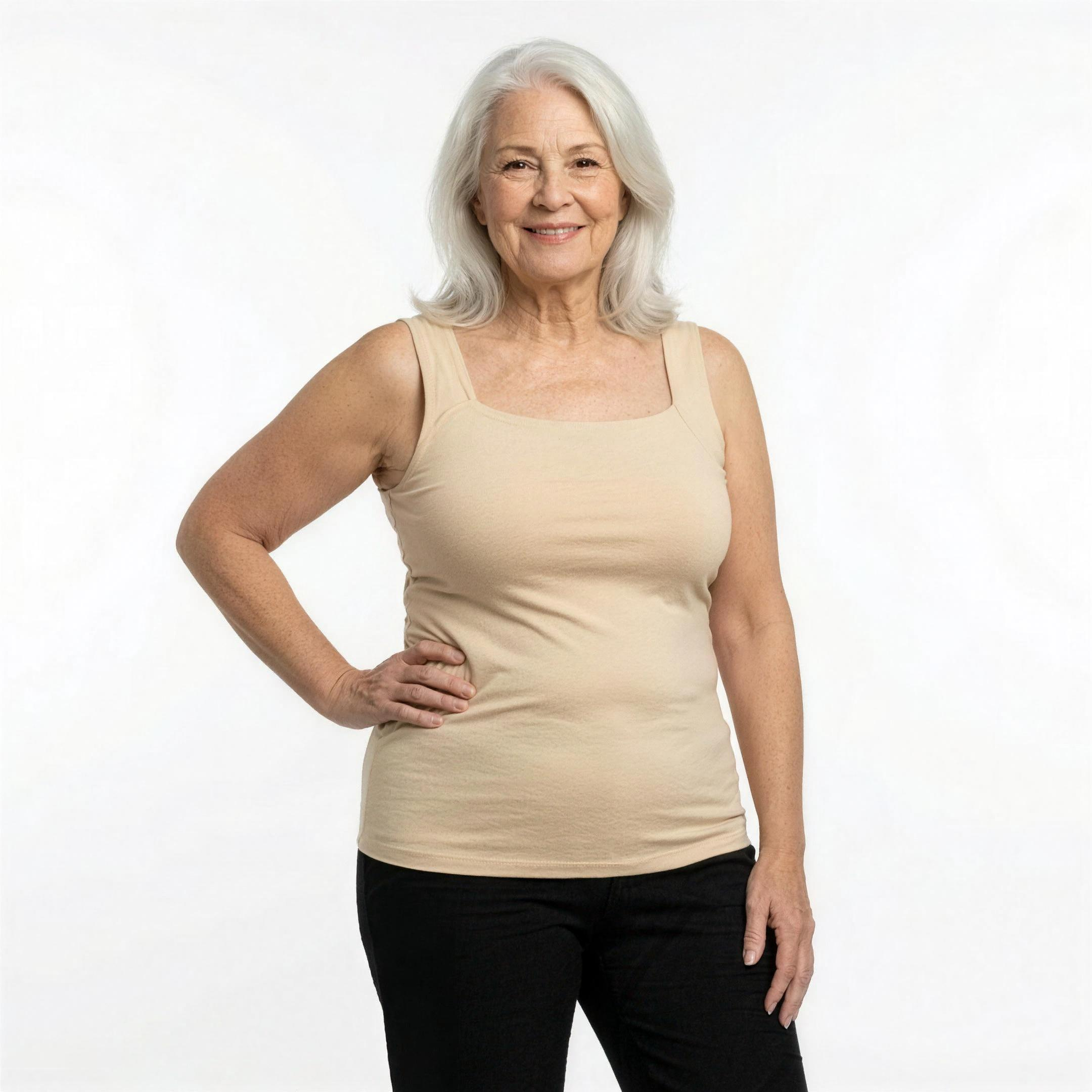 ✨ Top smanicato donna modellante con reggiseno integrato – comfort per tutto il giorno senza bisogno del reggiseno 👚 (🔥 Sconto del 50% solo per un periodo limitato)