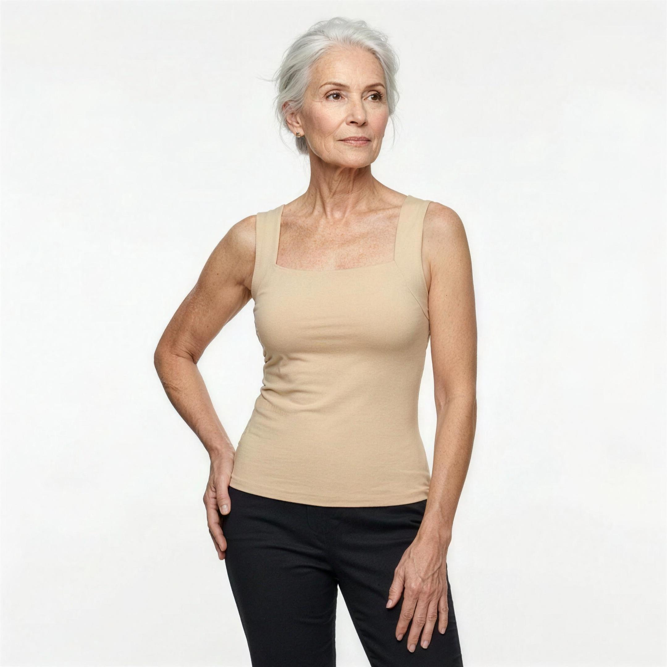 ✨ Top smanicato donna modellante con reggiseno integrato – comfort per tutto il giorno senza bisogno del reggiseno 👚 (🔥 Sconto del 50% solo per un periodo limitato)