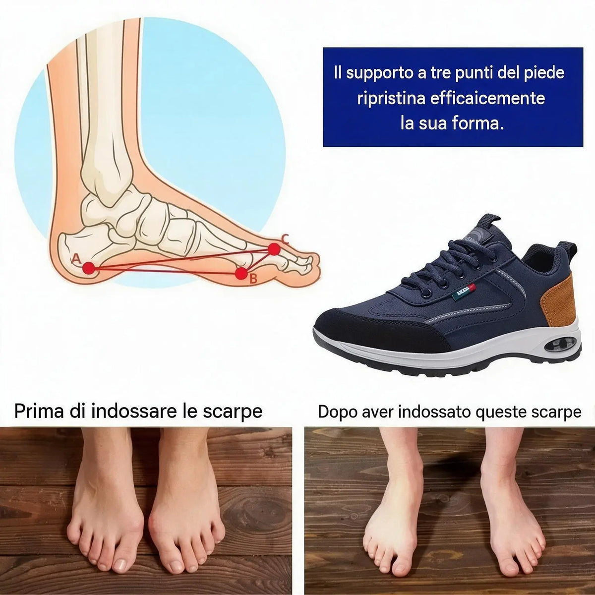 🎉 Ultimo giorno! 60% di sconto! ✅ Scarpe ortopediche progettate appositamente per chi soffre di problemi ai piedi, per sostenere l'arco plantare e contribuire ad alleviare i dolori alla schiena, alle articolazioni e ai piedi.