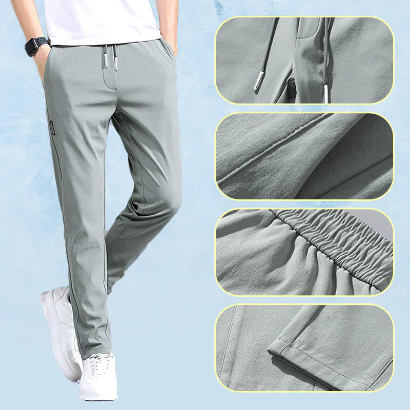 Pantaloni ideali in taglie grandi in seta ghiaccio — comodi, non costringono, perfetti per uomini anziani per tutto il giorno!