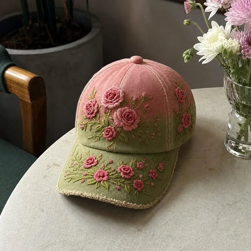 🎉Offerta esclusiva per i membri] 🌸 Elegante cappello da donna in cotone con ricamo floreale – taglia regolabile 56–60 cm