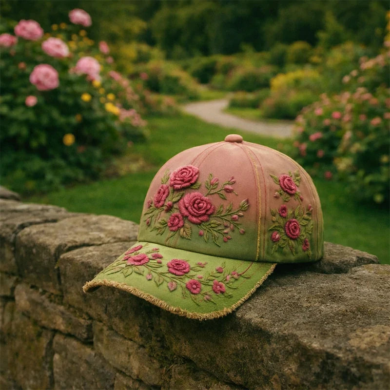 🎉Offerta esclusiva per i membri] 🌸 Elegante cappello da donna in cotone con ricamo floreale – taglia regolabile 56–60 cm