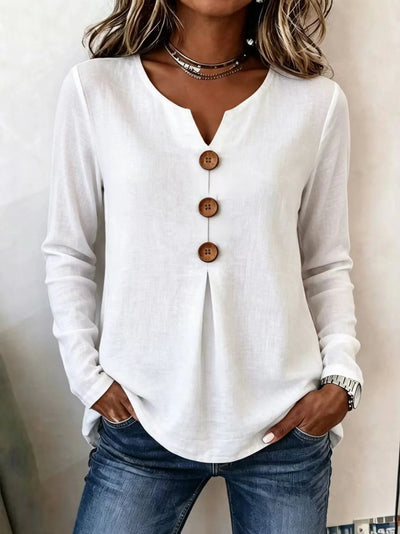 ✨ Maglia donna effetto waffle – Taglio morbido e comodo per donne mature, elegante scollo a V e comfort leggero per ogni giorno
