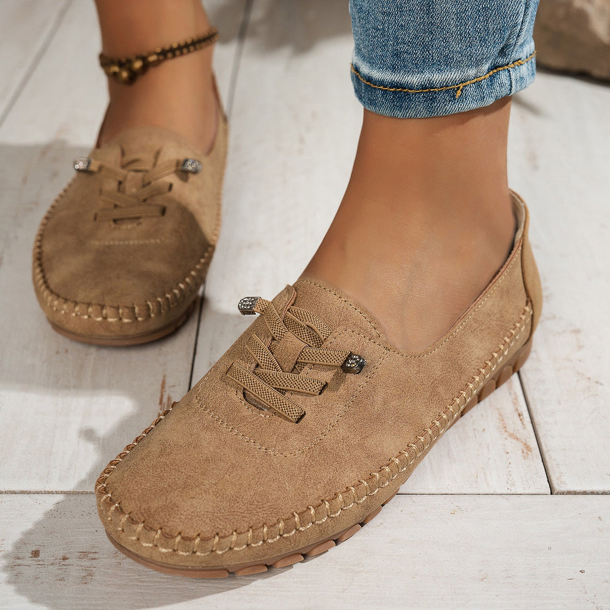 🎉Offerta esclusiva per i membri] 💥 Mocassini donna morbidi senza lacci – massimo comfort per le passeggiate quotidiane delle persone anziane!