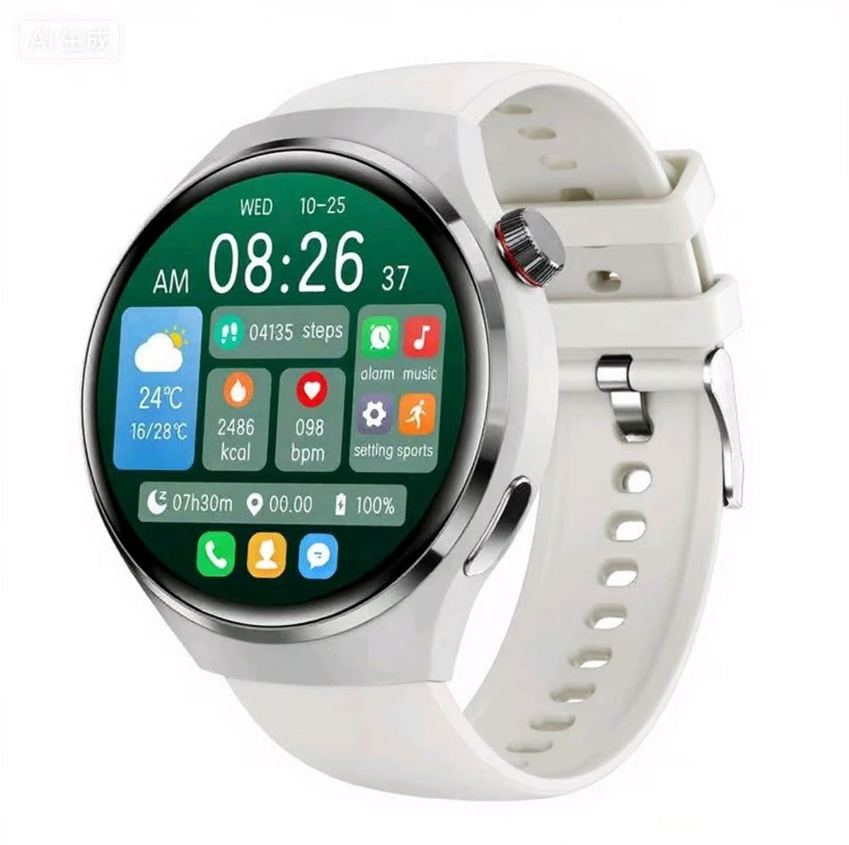 🔥 Smartwatch Bluetooth per il monitoraggio della salute – Misurazione della glicemia, monitoraggio del sonno, funzioni sportive e design rotondo impermeabile
