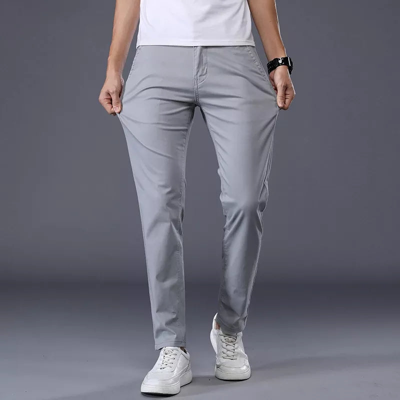 Pantaloni ideali in taglie grandi in seta ghiaccio — comodi, non costringono, perfetti per uomini anziani per tutto il giorno!