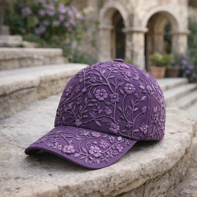 🎉Offerta esclusiva per i membri] 🌸 Elegante cappello da donna in cotone con ricamo floreale – taglia regolabile 56–60 cm