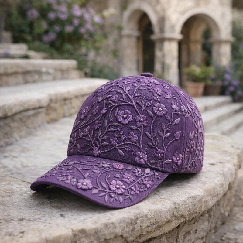 🎉Offerta esclusiva per i membri] 🌸 Elegante cappello da donna in cotone con ricamo floreale – taglia regolabile 56–60 cm