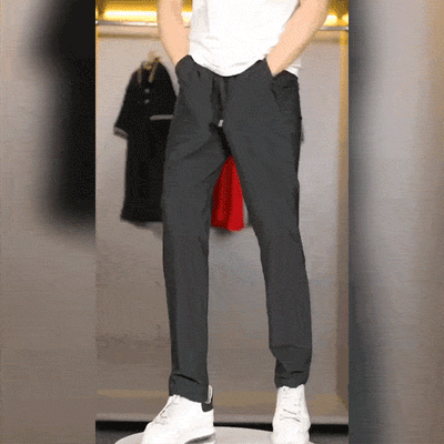 Pantaloni ideali in taglie grandi in seta ghiaccio — comodi, non costringono, perfetti per uomini anziani per tutto il giorno!