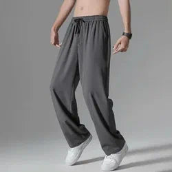 Pantaloni ideali in taglie grandi in seta ghiaccio — comodi, non costringono, perfetti per uomini anziani per tutto il giorno!