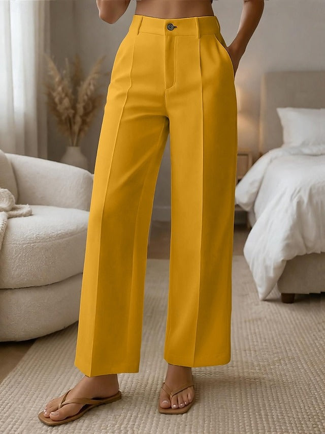 ✨ Pantaloni da donna comodi a vita alta e gamba larga – taglio elegante per una silhouette slanciata e un look quotidiano 💖