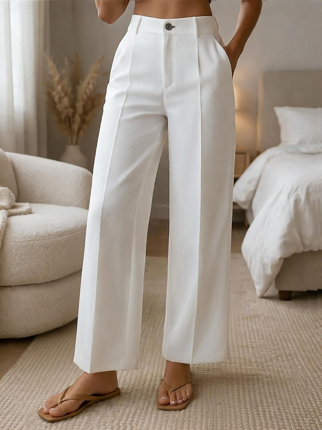 ✨ Pantaloni da donna comodi a vita alta e gamba larga – taglio elegante per una silhouette slanciata e un look quotidiano 💖