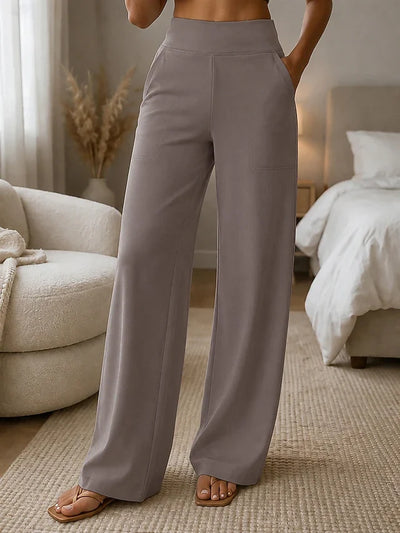 🔥 Pantaloni eleganti da donna a vita alta – taglio snellente, tessuto elastico confortevole e bellissimo effetto fluido