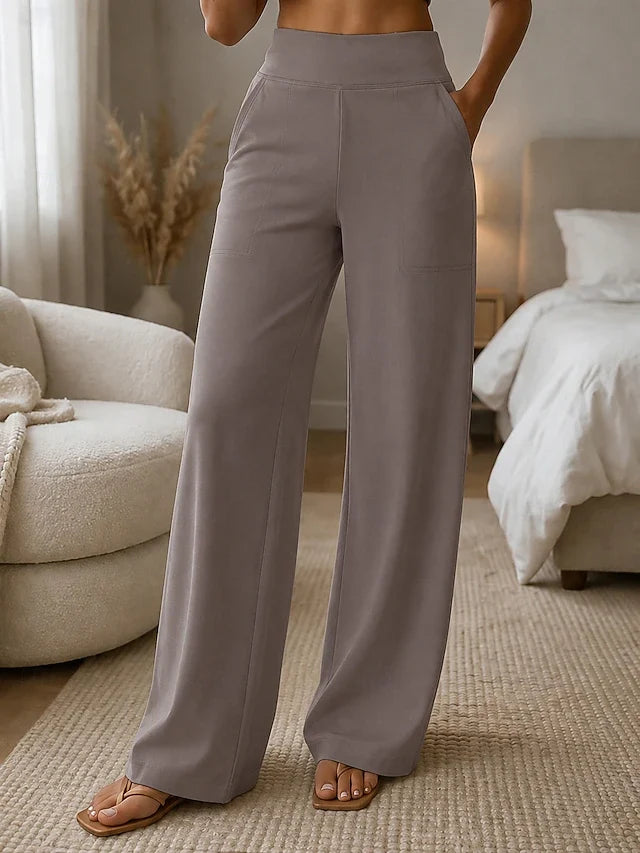 🔥 Pantaloni eleganti da donna a vita alta – taglio snellente, tessuto elastico confortevole e bellissimo effetto fluido