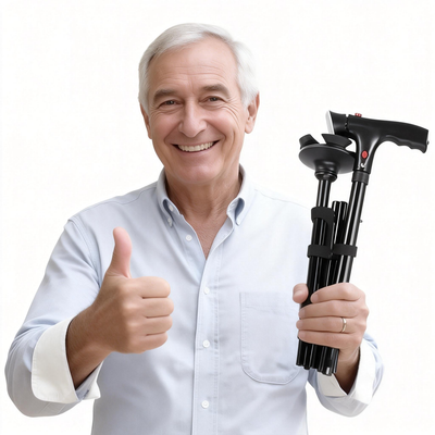 🎉 Promozione esclusiva per i membri |Bastone da passeggio pieghevole multifunzione, antiscivolo, in acciaio inossidabile, progettato appositamente per gli anziani over 70