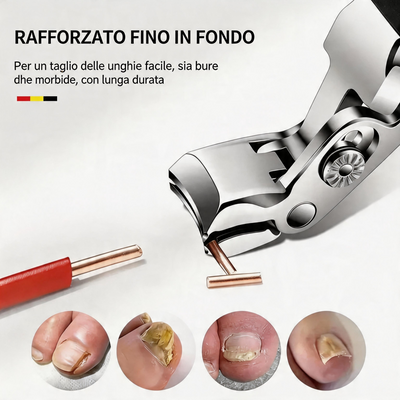 🎉 Promozione esclusiva per i membri |Tagliaunghie Ergonomico Professionale per Anziani in Acciaio Inox con Manico Lungo Antiscivolo per Unghie Spesse Mani e Piedi