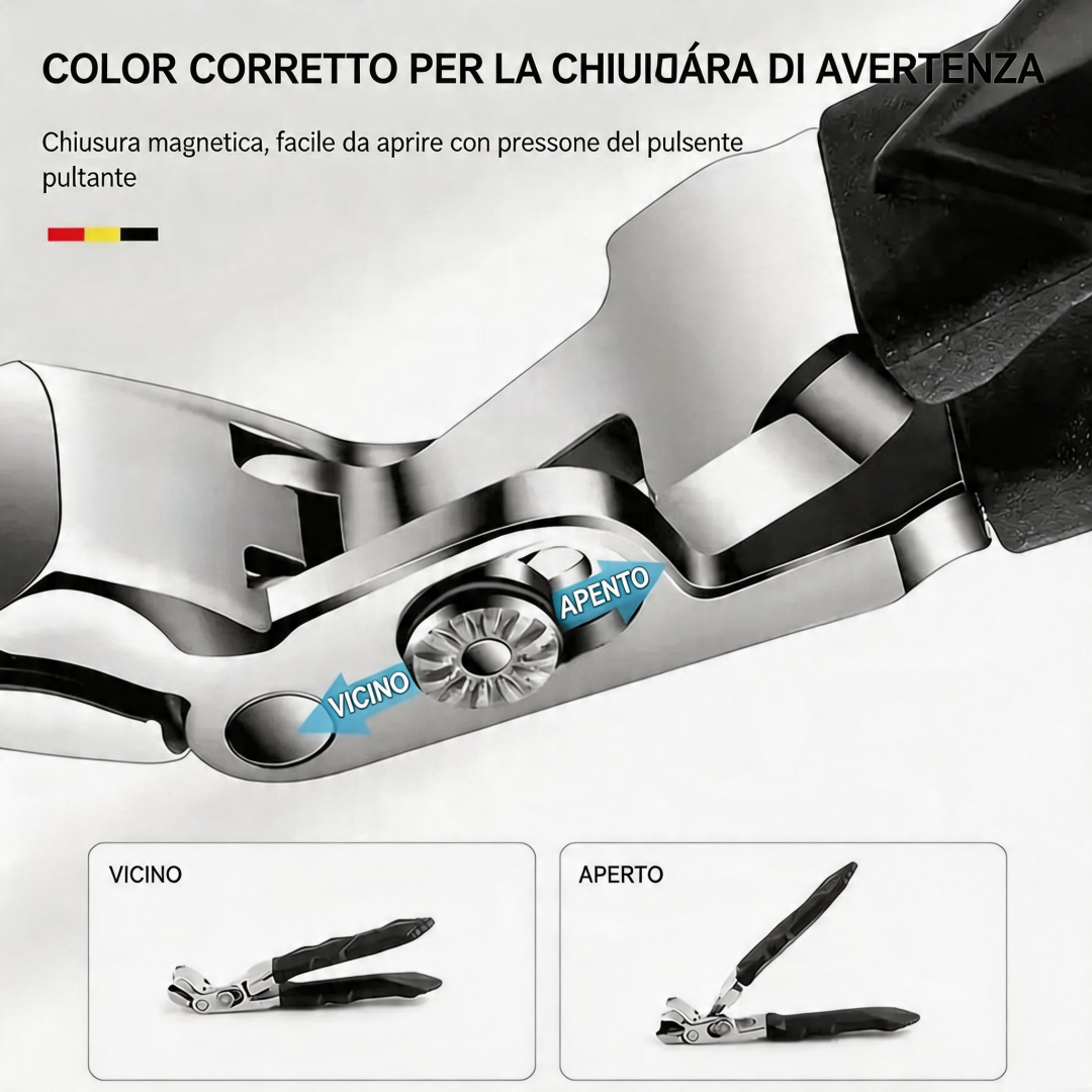 🎉 Promozione esclusiva per i membri |Tagliaunghie Ergonomico Professionale per Anziani in Acciaio Inox con Manico Lungo Antiscivolo per Unghie Spesse Mani e Piedi