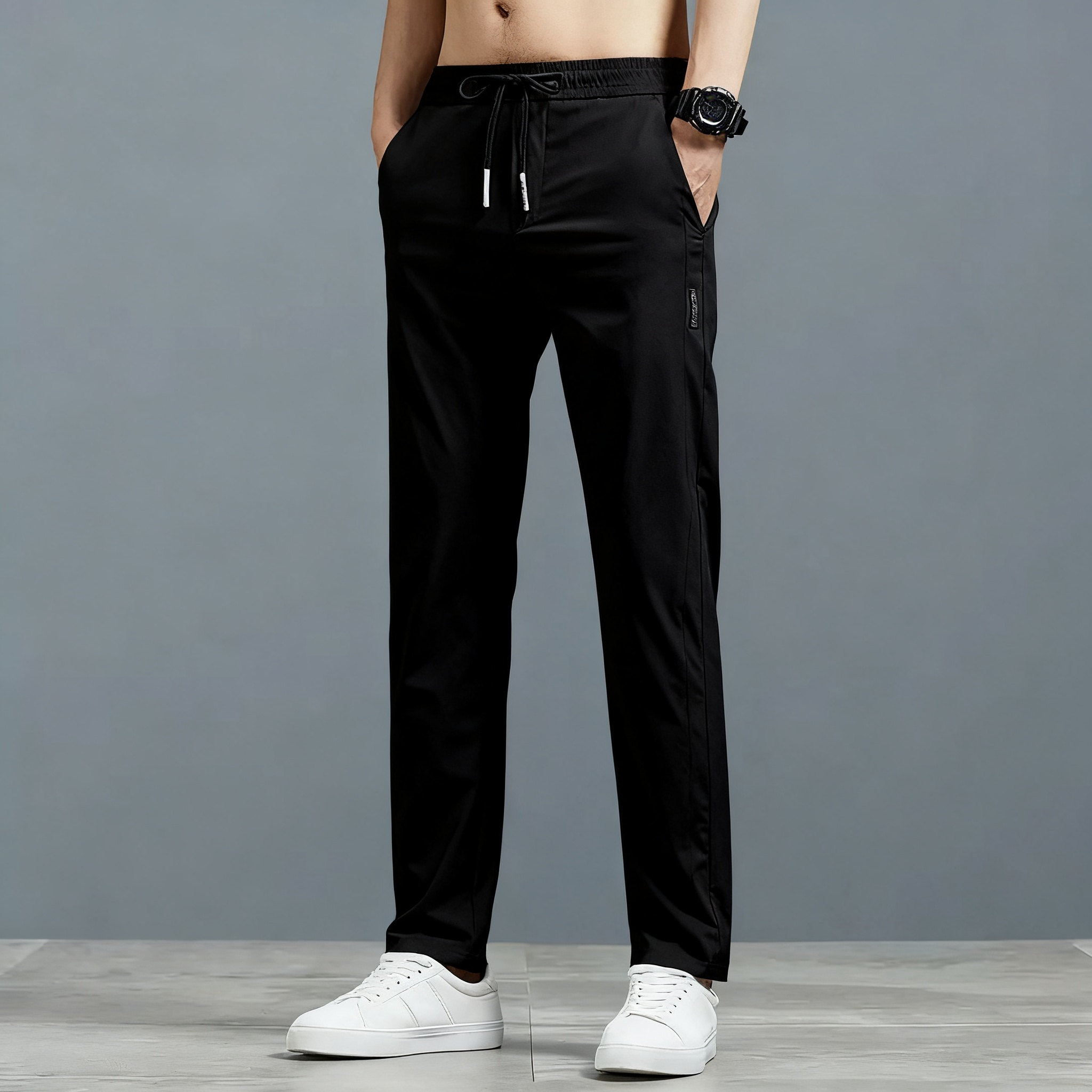 Pantaloni ideali in taglie grandi in seta ghiaccio — comodi, non costringono, perfetti per uomini anziani per tutto il giorno!