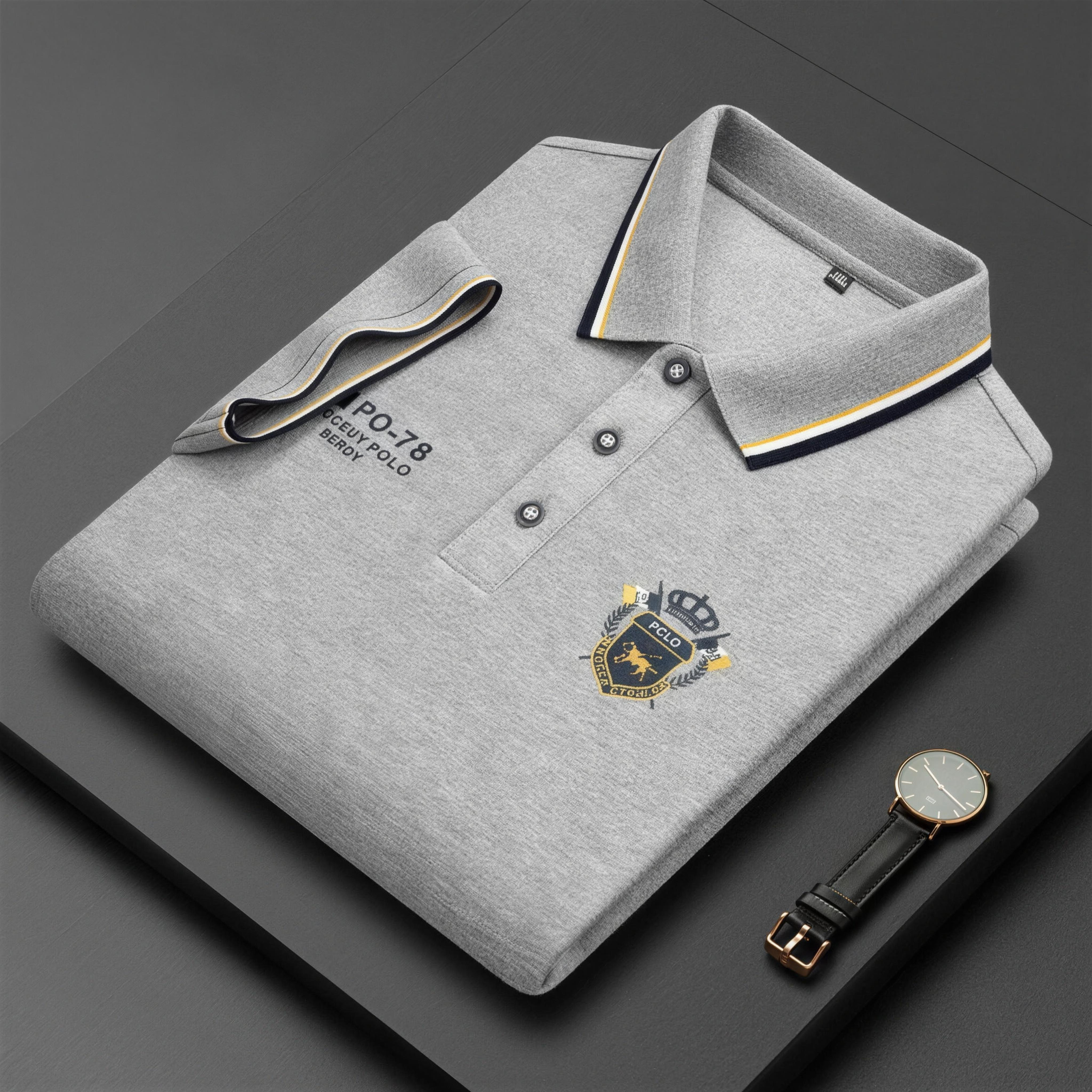 Polo da uomo comoda – traspirante, non fa sudare, non stringe, comfort per tutto il giorno per anziani-AQY