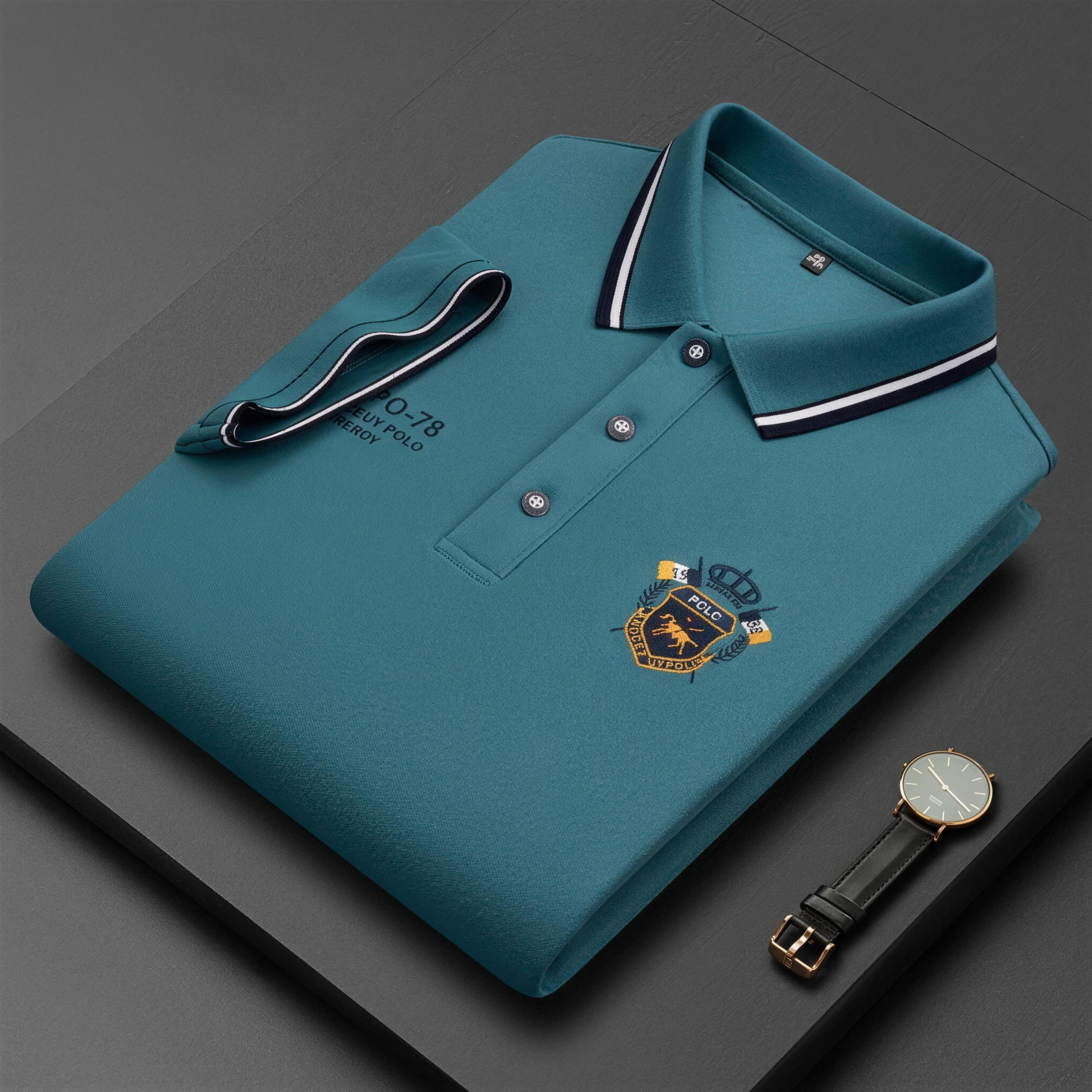 Polo da uomo comoda – traspirante, non fa sudare, non stringe, comfort per tutto il giorno per anziani-AQY