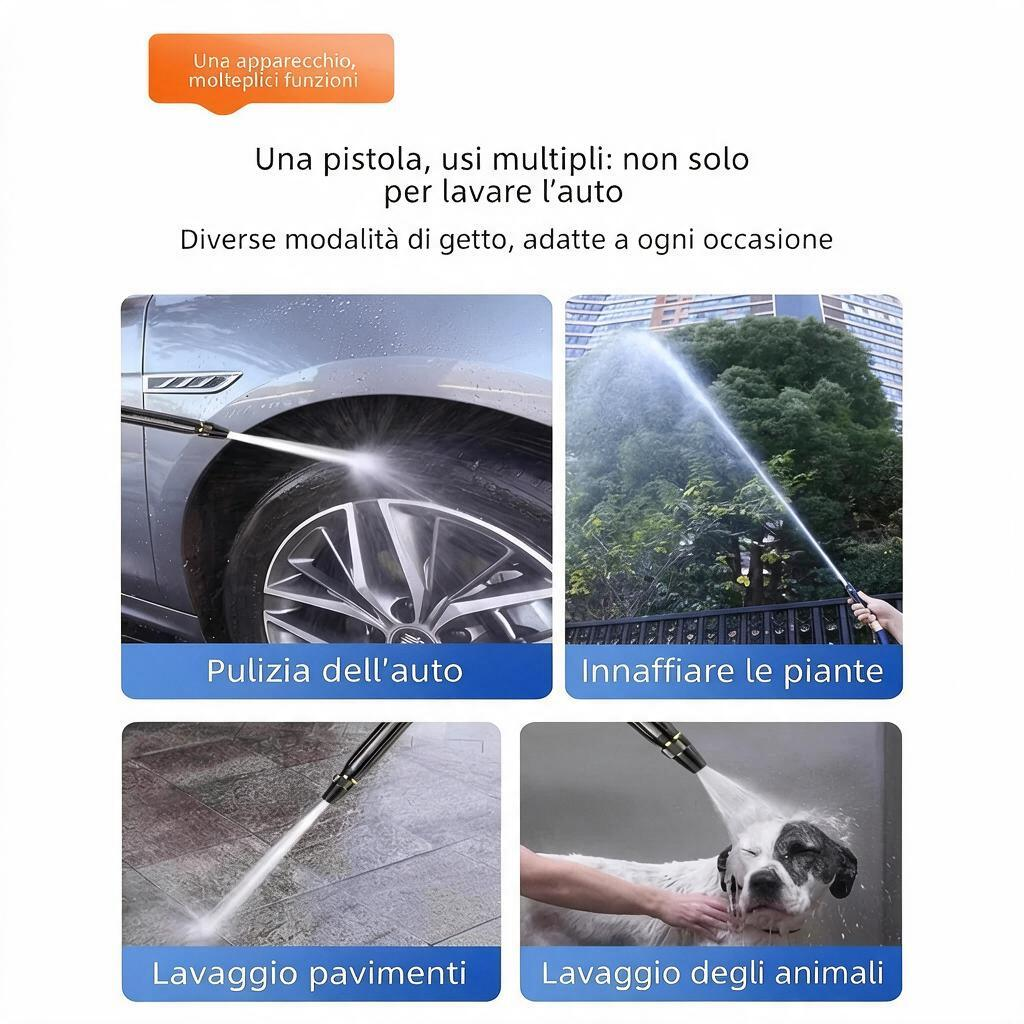 Pistola ad Alta Pressione per Irrigazione – Trasforma il Tuo Tubo da Giardino in un Efficace Strumento di Pulizia