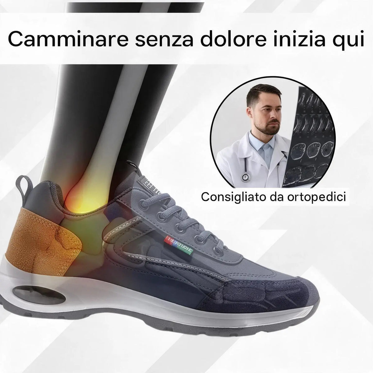 🎉 Ultimo giorno! 60% di sconto! ✅ Scarpe ortopediche progettate appositamente per chi soffre di problemi ai piedi, per sostenere l'arco plantare e contribuire ad alleviare i dolori alla schiena, alle articolazioni e ai piedi.