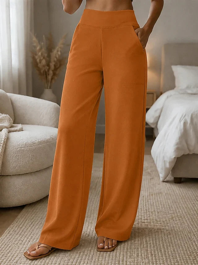 🔥 Pantaloni eleganti da donna a vita alta – taglio snellente, tessuto elastico confortevole e bellissimo effetto fluido