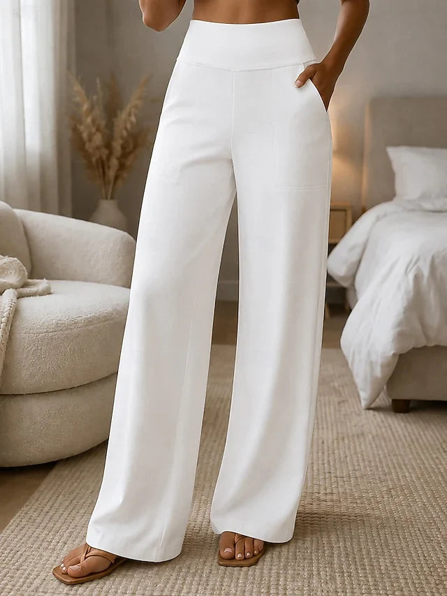 🔥 Pantaloni eleganti da donna a vita alta – taglio snellente, tessuto elastico confortevole e bellissimo effetto fluido