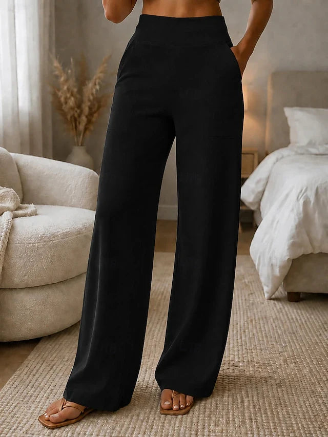 🔥 Pantaloni eleganti da donna a vita alta – taglio snellente, tessuto elastico confortevole e bellissimo effetto fluido