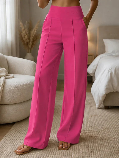 🔥 Pantaloni eleganti da donna a vita alta – taglio snellente, tessuto elastico confortevole e bellissimo effetto fluido